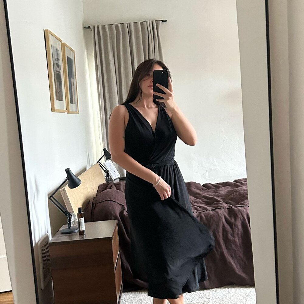 RALPH LAUREN black midi dress